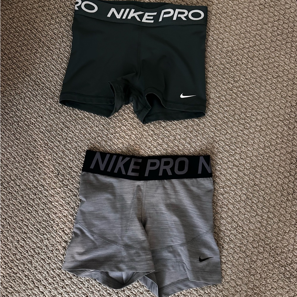 Nike Pro Shorts - Green and Gray 2 for 1